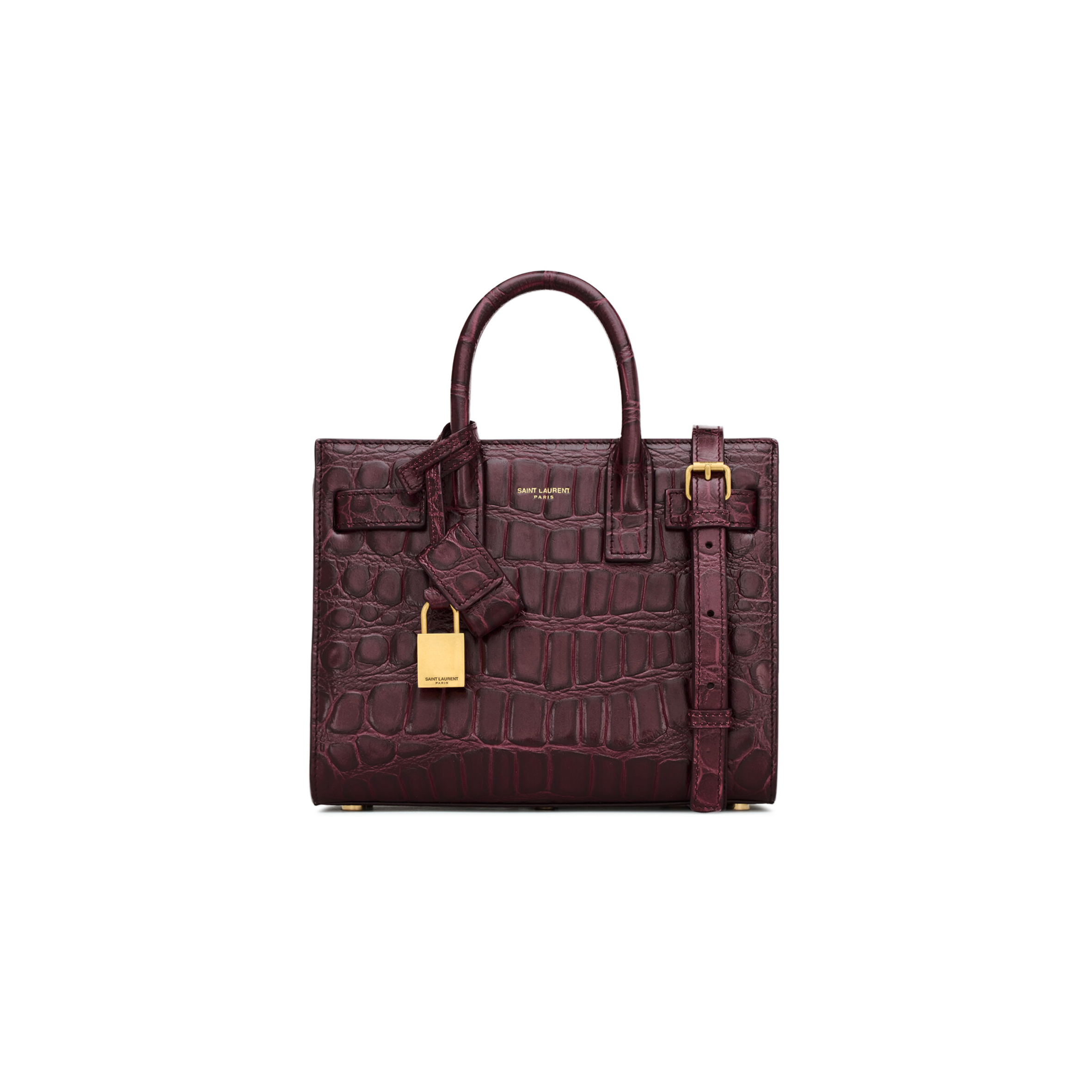 YSL SAC DE JOUR IN CROCODILE-EMBOSSED LEATHER - NANO 3987112US0W6991 (22*18*10.5cm)